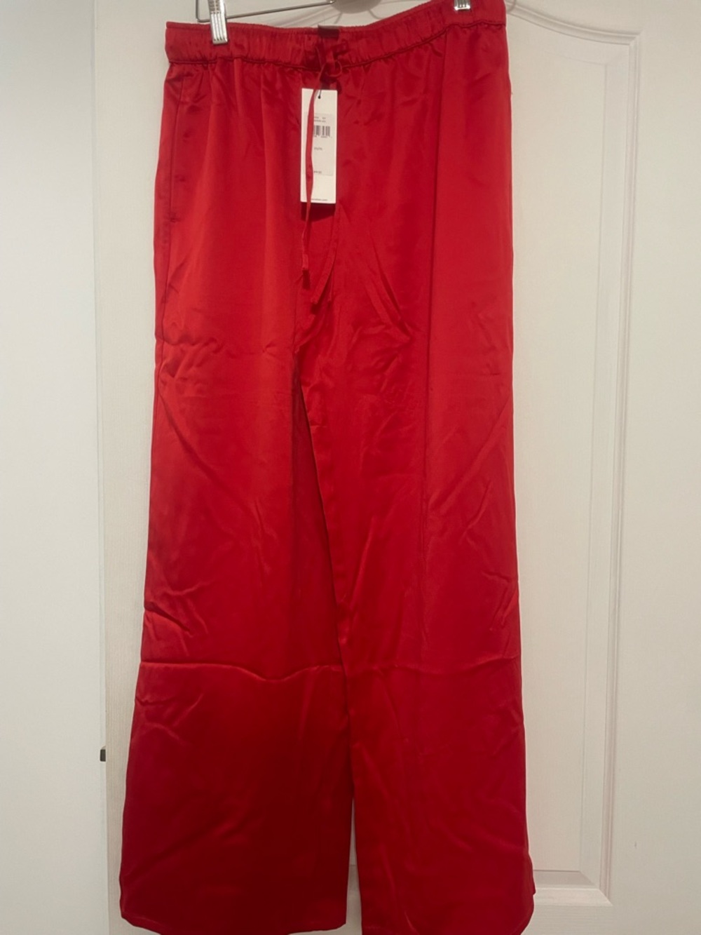 NWT Women’s Calvin Klein Red Satin Lounge Pants, Size Medium